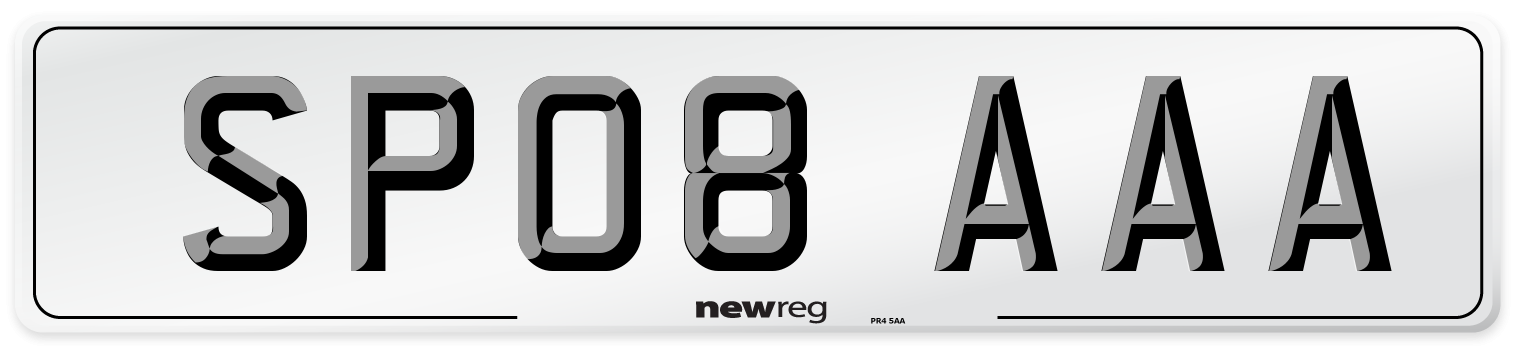 SP08 AAA Number Plate from New Reg